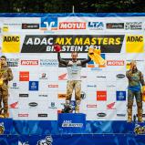 Tagessiegerehrung ADAC MX Masters v.l.: Jordi Tixier (Frankreich / KTM / KTM Sarholz Racing Team), Maximilian Nagl (Deutschland / Husqvarna / Krettek-Haas-Racing-Team) und Karlis Sabulis (Lettland / Huskvarna / MX MODULS)